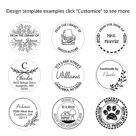 Custom DesignerMonogram 2000Plus PrintPro Self Inking Stamp R40MRound 1 ...