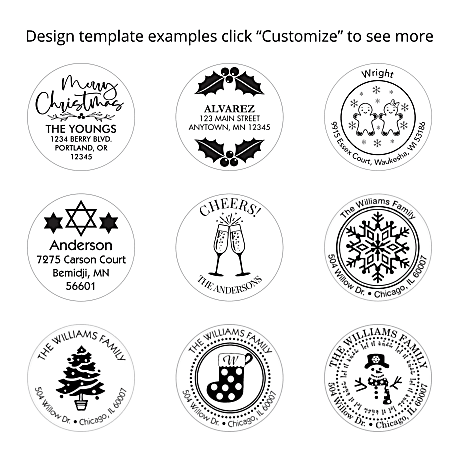 Custom DesignerMonogram 2000Plus PrintPro Self Inking Stamp R40MRound 1 ...