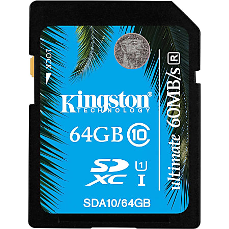 Kingston Ultimate 64 GB Class 10/UHS-I SDXC - 60 MB/s Read - 35 MB/s Write - 233x Memory Speed