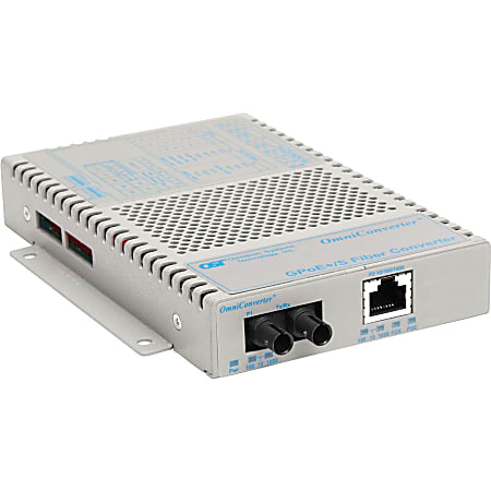 Omnitron OmniConverter 10/100/1000 PoE+ Gigabit Ethernet Fiber