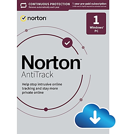 Norton AntiTrack 1 Device 1 Year Subscription with Auto Renew ...