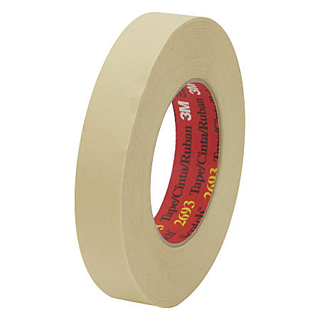 3M™ 2693 Masking Tape, 3" Core, 1" x 180', Tan, Pack Of 36