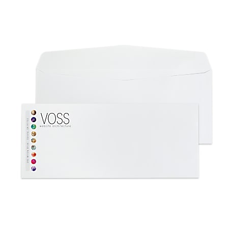 Custom #10 Full-Color Flat Print Envelopes, 4-1/8" x 9-1/2", Standard White, Box of 50 Envelopes