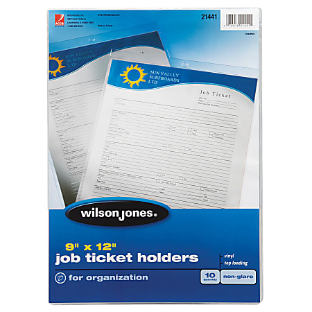 Wilson Jones® Vinyl Job Ticket Holders, 9&quot; x