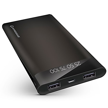 HyperGear® Dual-USB Portable Battery Pack, 20,000 mAh, Black, 14045