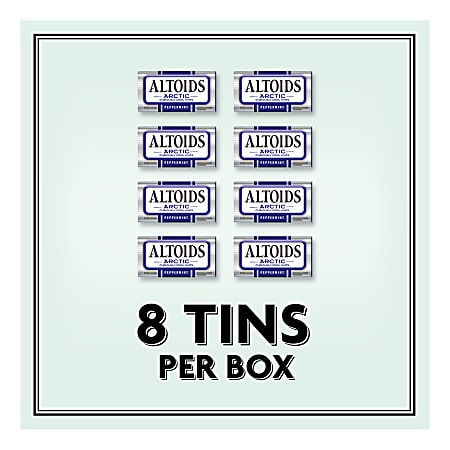 Altoids Curiously Strong Mints Arctic Peppermint 1 2 Oz Pack Of 8 Tins Office Depot