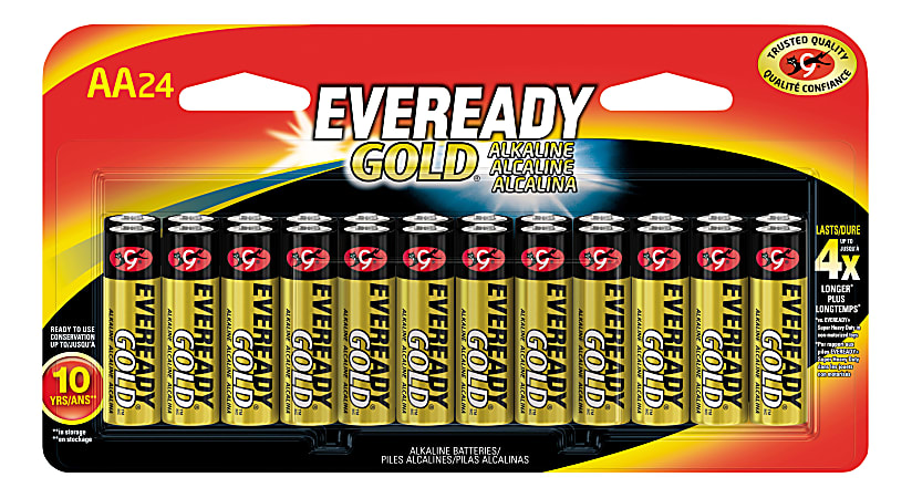 Eveready® Gold AA Alkaline Batteries, Pack Of 24