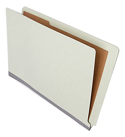 End-Tab Folders, 2" Expansion, 1 Divider, 8 1/2" x 14", Legal, Light Green