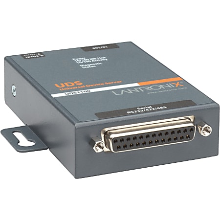 Lantronix UDS1100 - One Port Serial (RS232/ RS422/ RS485) to IP Ethernet Device Server - UL864, US Domestic 110VAC - UD110000101