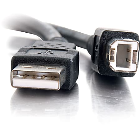 C2G 3.3ft USB A to USB B Cable USB A to B Cable USB 2.0 Black MM Type A  Male USB Type B Male USB 3.28ft Black - Office Depot