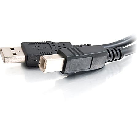 C2G 3.3ft USB A to USB B Cable USB A to B Cable USB 2.0 Black MM Type A  Male USB Type B Male USB 3.28ft Black - Office Depot