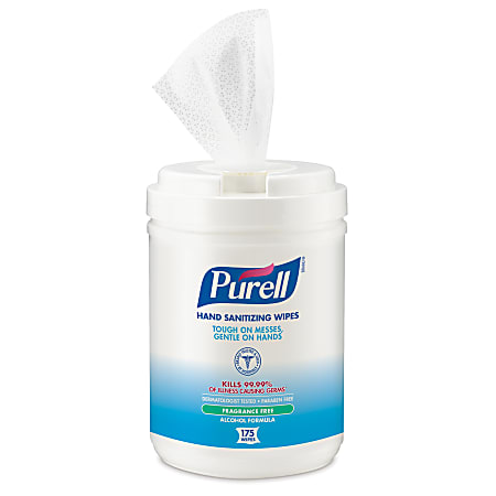 PURELL&reg; Alcohol Hand Sanitizing Wipes - 6"x7" - White - 175/Pack, 6/Case - 903106UOM