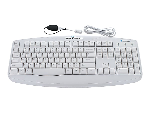 Seal Shield Silver Storm Wired Keyboard, White, STWK503