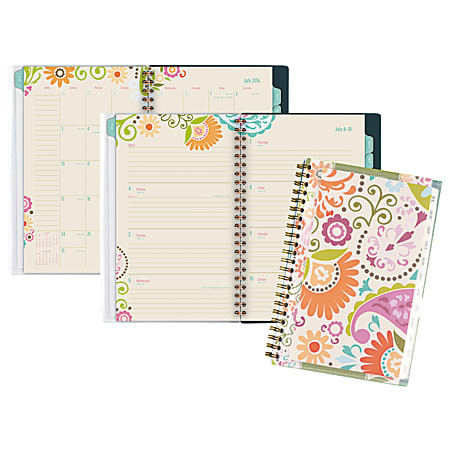 AT-A-GLANCE® Fashion Academic Weekly/Monthly Planner, 5" x 8", Garden Party, July 2016-June 2017