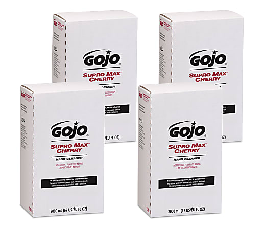 GOJO® SUPRO MAX® Lotion Hand Soap Cleaner, Cherry Scent, 10 Oz, Case Of 4 Bottles