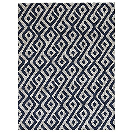Foss Floors Area Rug, 6'H x 8'W, Abstract, Blue/White