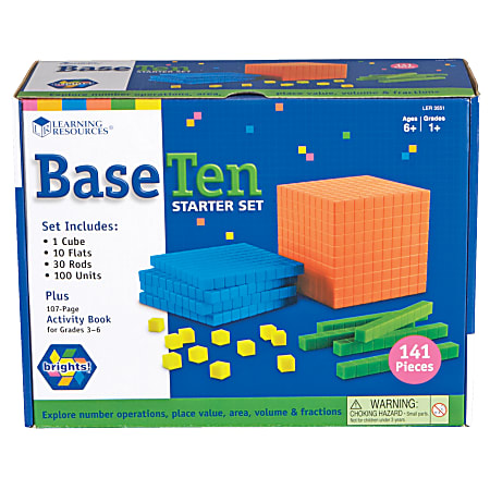 Learning Resources® Brights! Base 10 Starter Set, Grades 1 - 9