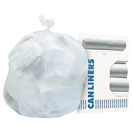 Heritage High-Density Coreless 0.31-mil Trash Can Liners, 10 Gallons, White, Box Of 1,000 Liners