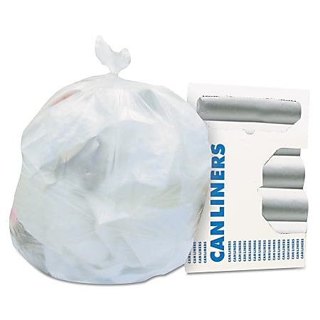 Heritage High-Density Coreless 16 Mic Can Liners, 0.63 mil, 40" x 33", Natural, Pack Of 250 Bags