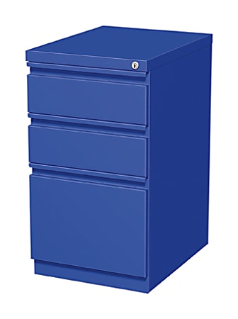 WorkPro® 19-7/8"D Vertical 3-Drawer Mobile Pedestal File Cabinet, Metal, Blue