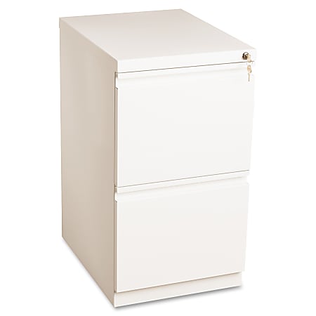 Office Dimensions 20 Inch Deep Metal 2 Drawer File with Full Pull, for Home  and Office, Holds Letter Width Hanging Folders Mobile Pedestal, White