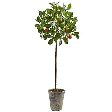 Nearly Natural Orange 38”H Plastic Tree With Planter, 38”H x 16”W x 16”D, Orange/Green