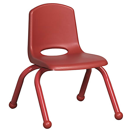 ECR4Kids® School Stack Chairs, 10" Seat Height, Red, Pack Of 6