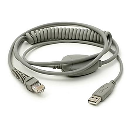 Unitech USB Interface Cable Coiled 5.75ft Gray - Office Depot