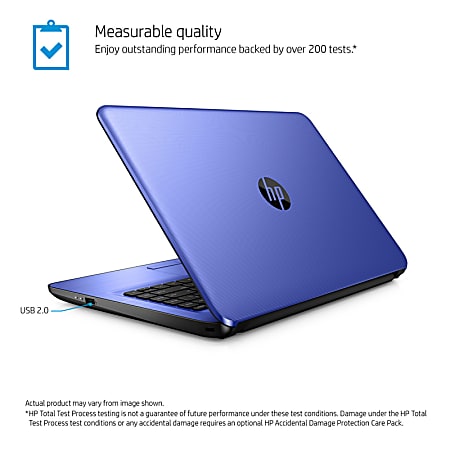 HP 14-am052nr Laptop, 14" Screen, Intel® Celeron®, 4GB Memory, 32GB Solid State Drive, Windows® 10 Home