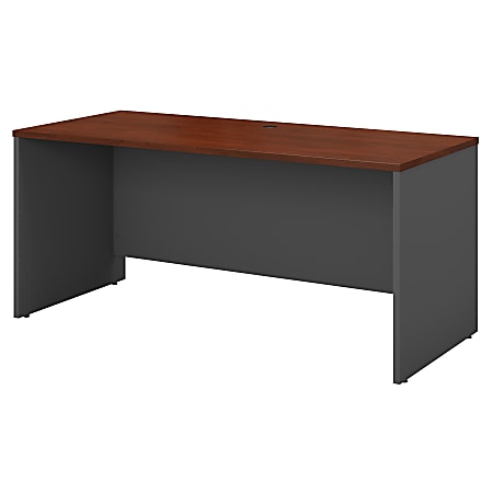 Bush Business Furniture Components Credenza Desk 60"W x 24"D, Hansen Cherry/Graphite Gray, Standard Delivery