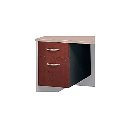 Bush Business Furniture Components 20-1/6"D Vertical 2-Drawer 3/4 Pedestal File Cabinet, Hansen Cherry/Graphite Gray, Delivery