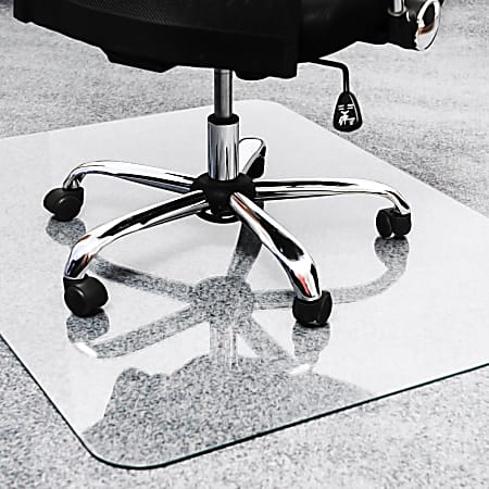 Floortex Glaciermat Glass Heavy Duty Rectangular Chair Mat For Hard Floors Carpets 36 x 48 Crystal Clear Office Depot