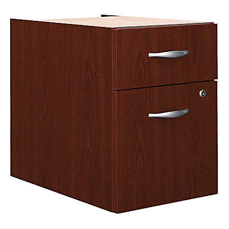 Bush Business Furniture Components 20-1/6"D Vertical 2-Drawer 3/4 Pedestal Cabinet, Mahogany, Standard Delivery
