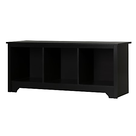 South Shore Vito Cubby Storage Bench, 19-3/4"H x 51-1/4"W x 16"D, Pure Black