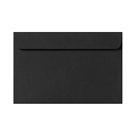LUX Booklet 9" x 12" Envelopes, Gummed Seal, Midnight Black, Pack Of 50