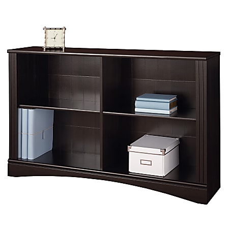 Realspace® Dawson 2-Shelf Sofa Bookcase, Cinnamon Cherry