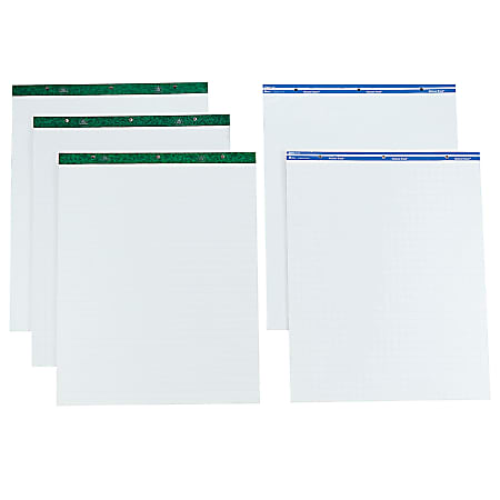 Easel Pads/Flip Charts, Presentation Format (1 Rule), 27 x 34, White, 50  Sheets, 2/Carton