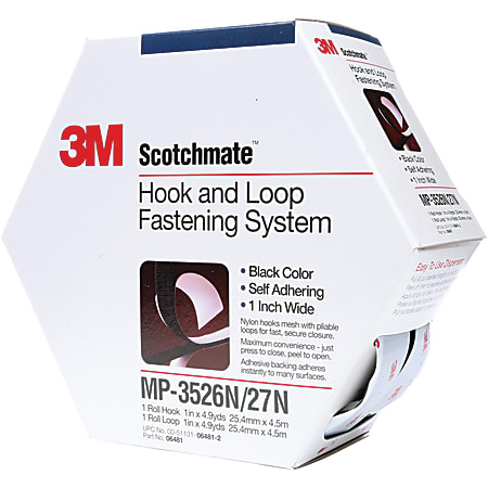 3M™ Scotchmate™ Fastener Combo Pack, 1" x 15', Black