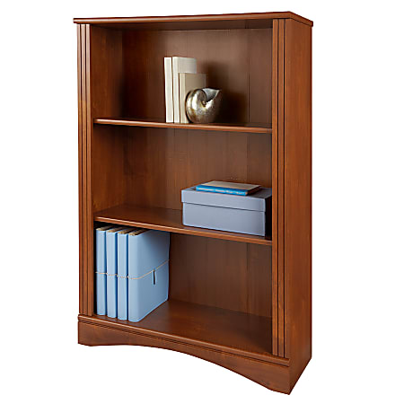 Realspace® Dawson 44"H 3-Shelf Bookcase, Brushed Maple