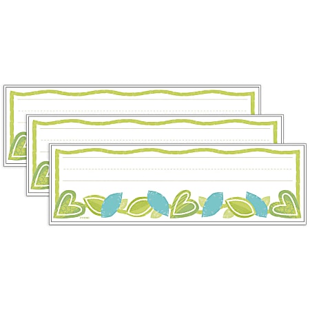 TREND Desk Toppers Name Plates, 2.875" x 9.5", Vine Time, 36 Per Pack, Set Of 3 Packs