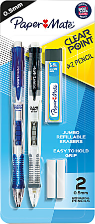 Paper Mate® ClearPoint™ Mechanical Pencil Starter Set, 0.5 mm, Assorted Barrel Colors