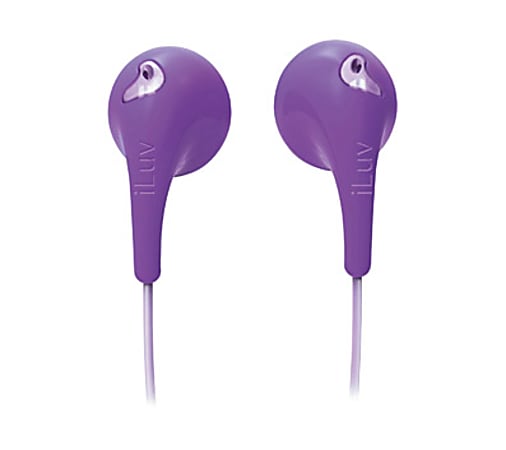 iLuv Bubble Gum II iEP205 Earphone - Stereo - Purple - Mini-phone (3.5mm) - Wired - 16 Ohm - 20 Hz 20 kHz - Earbud - Binaural - Open