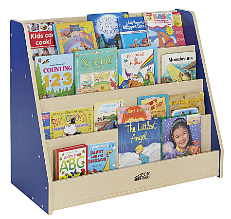 ECR4Kids® Book Display, 4 Shelves, Blue