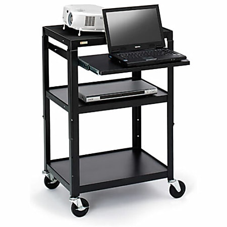 Bretford Basics Adjustable Projector Cart A2642NS-P5 - Cart - for projector / notebook - steel - black powder - screen size: up to 20"