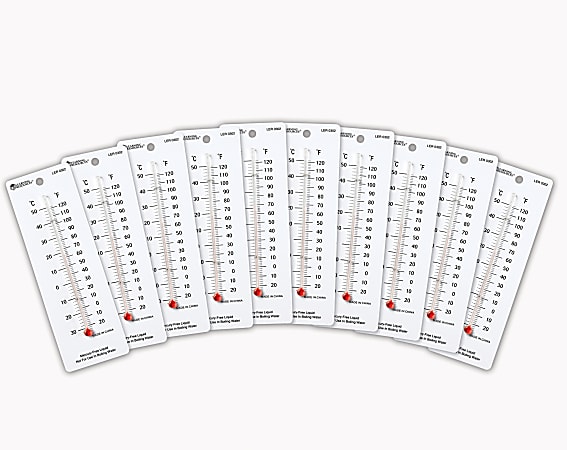 Learning Resources® Student Thermometers, Grades 3-12, Pack Of 10