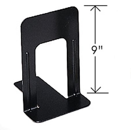 STEELMASTER® 9" Steel Bookends, 9", Black, Set Of 2
