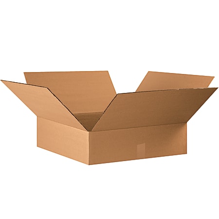 Partners Brand Flat Corrugated Boxes, 5"H x 18"W x 18"D, Kraft, Pack Of 25