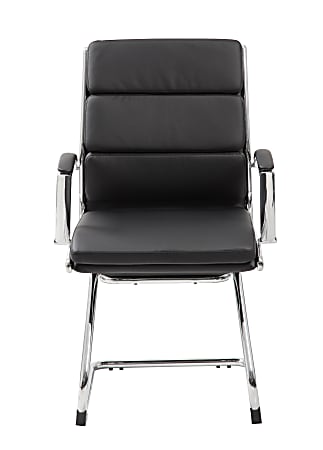 Boss Office Products CaressoftPlus™ Guest Chair, Black/Chrome
