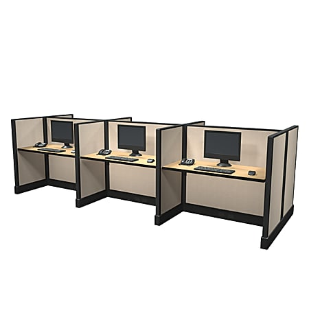Cube Solutions Commercial-Grade Low-Height Call-Center Cubicle, Includes Integrated Power, Pod of 6
