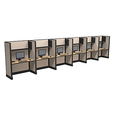 Cube Solutions Commercial Grade Full Height Call Center Cubicle Includes Integrated Power Line of 6 Office Depot